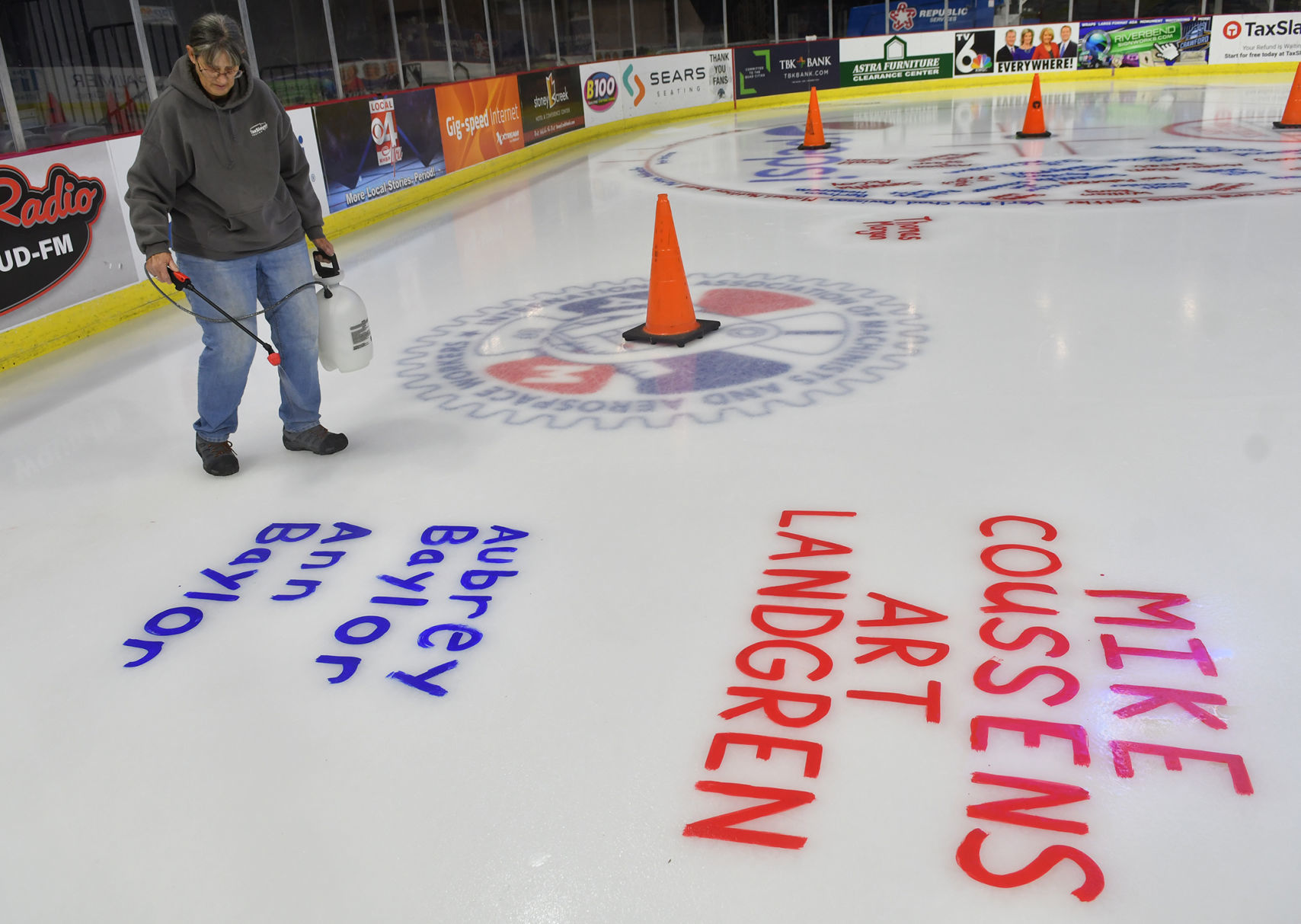Salute To Military ice painting at the TaxSlayer Center